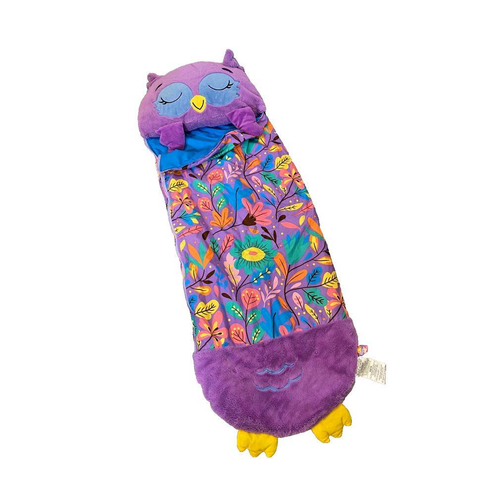 Happy Nappers Sleeping Bag Purple Owl Sleepy Fluffy, Sleepover